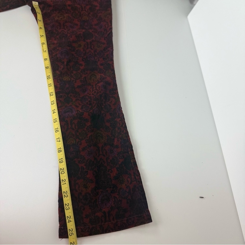 NWOT Free People Brocade Crop Flare Pants Red Multicolor Size 2 - Picture 8 of 12